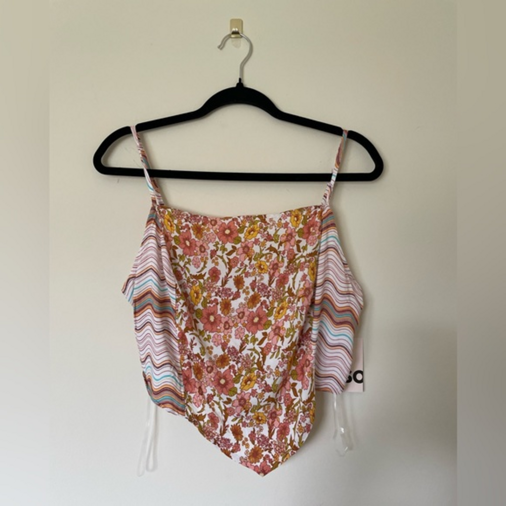 NWT SO Floral 70’s Inspired Cami Bandana Crop Top‎ - Junior’s XL